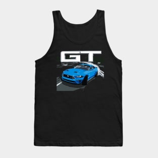 GT Mustang Grabber Blue Drift Burn Out Tank Top